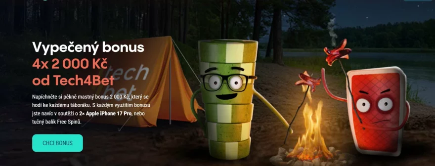 Vypečený bonus u Sazka Her: Získejte od Tech4Bet až 4x 2 000 Kč