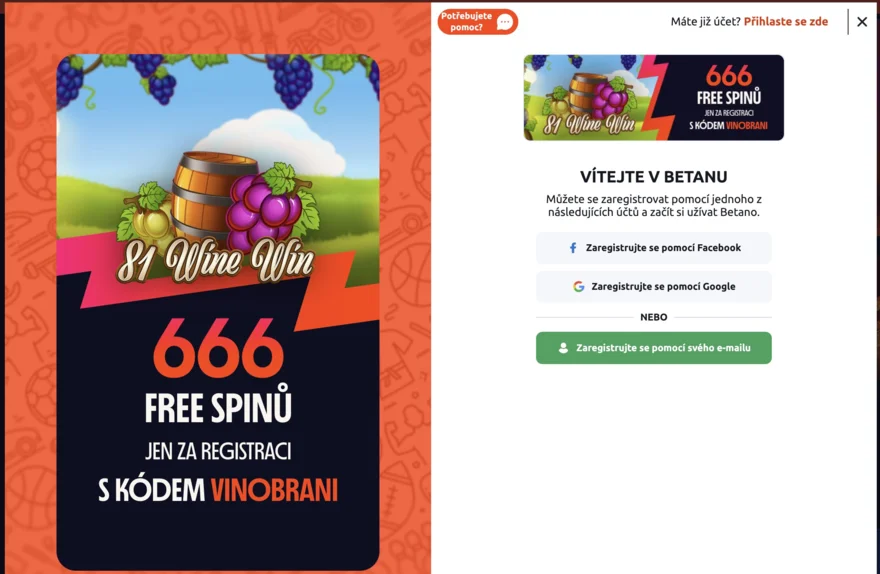 betano casino bonus za registraci