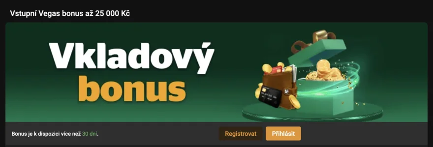 chance vegas bonus za registraci