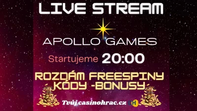 STREAM 8.3.2025 APOLLO FREESPINY PRO SLEDUJÍCÍ! 🔥💸