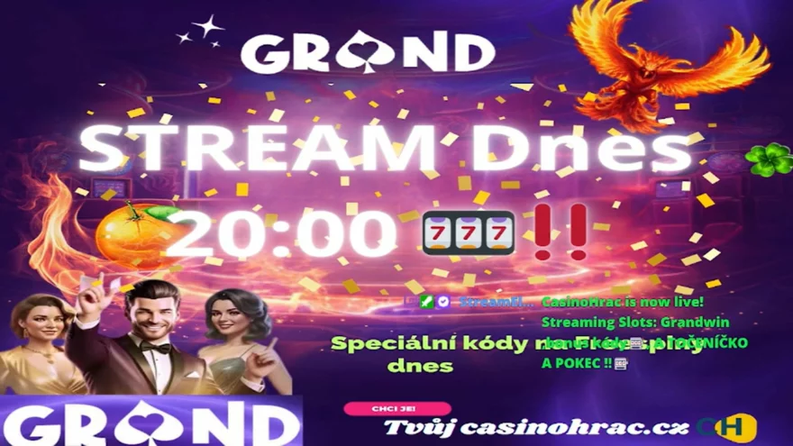 Stream na Casinu Grandwin promokódy pro hráče ! 🔥💸