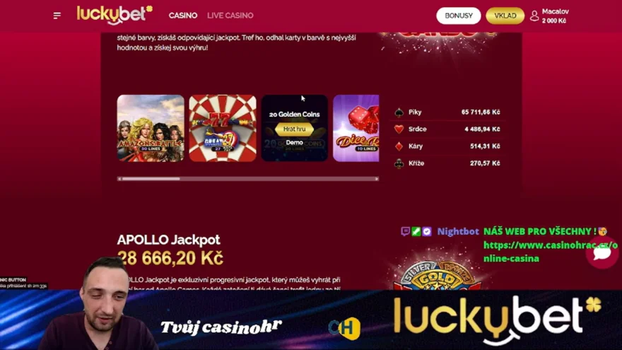 Stream 21.6.2026 Vracíme se vyzkoušet Luckybet!