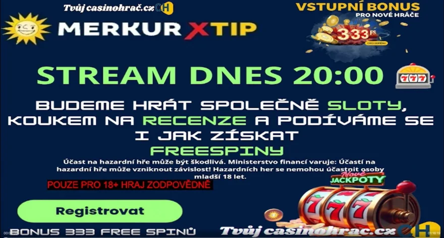 Stream 18.10.2026 na MerkurXtip Recenze Sloty a novinky