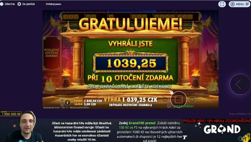 Stream 15.11.2025 Casino Grandwin 100FS pro sledující ! 🔥💸
