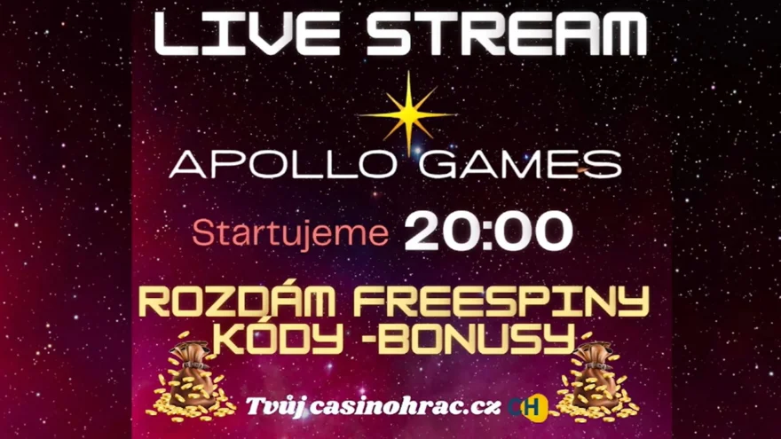 STREAM 8.3.2026 APOLLO FREESPINY PRO SLEDUJÍCÍ!