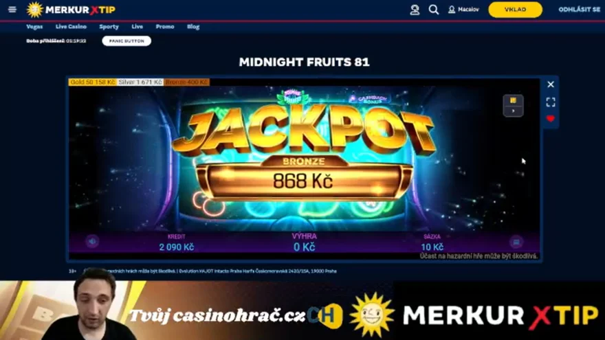 Stream 24.5.2026 Jackpot na MerkurXtip sloty výhry a tipy!