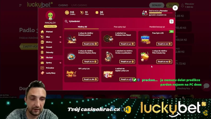 Stream 26.7.2026 Luckybet sloty výhry vip zóna a tipy!