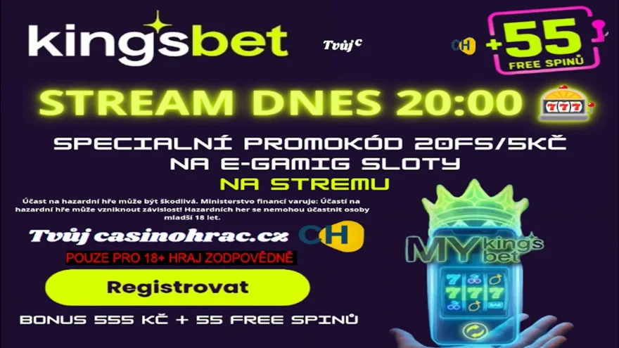 Stream 11.10.2026 Kingsbet speciál, recenze nové sloty, promo kody a výhry pro diváky!
