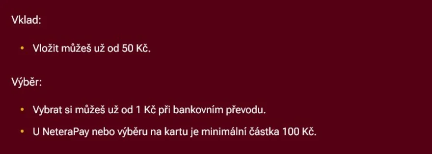 LuckyBet minimální vklad 50 Kč