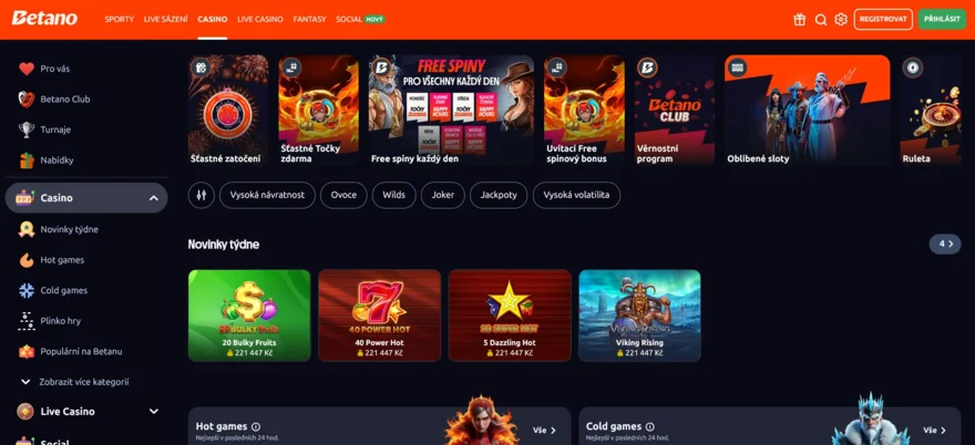 betano herní platforma s automaty a casino