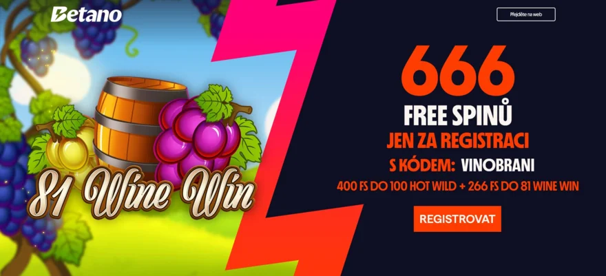 vinobrani v Betanu casino bonus 666 free spinů