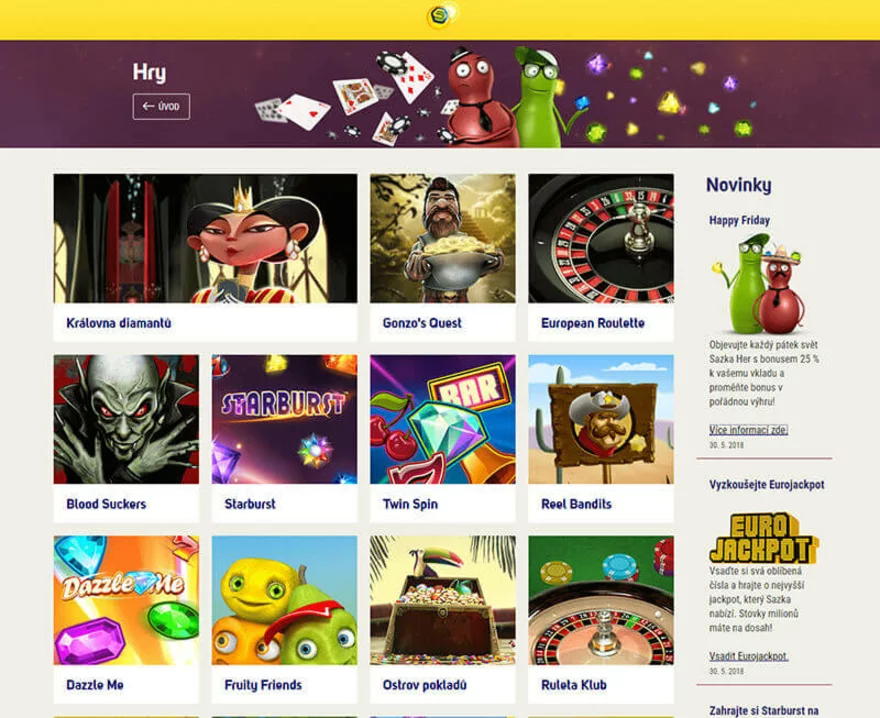 Sazka hry homepage