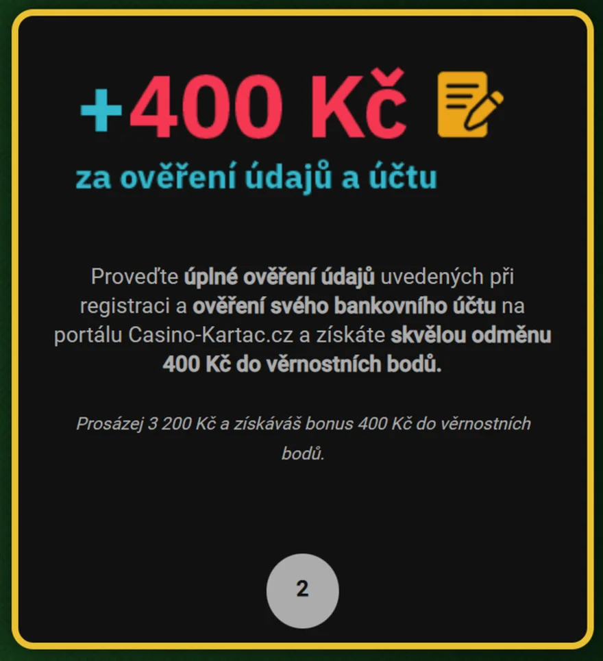Kartác Casino bonus 2