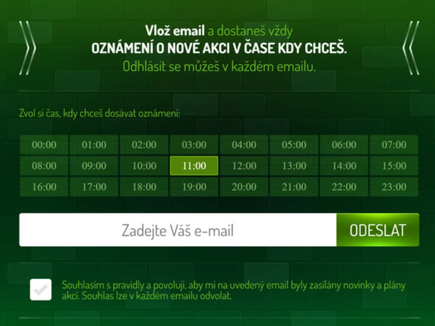 Možnost získávat oznámení