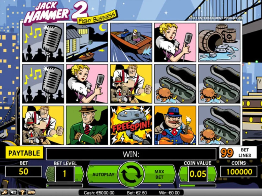 HRÁT zdarma 5válcový automat Jack Hammer 2