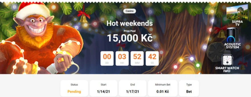 Jeden z mnoha turnajů v online casinu Slottica