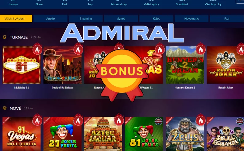 Admiral Casino bonusy