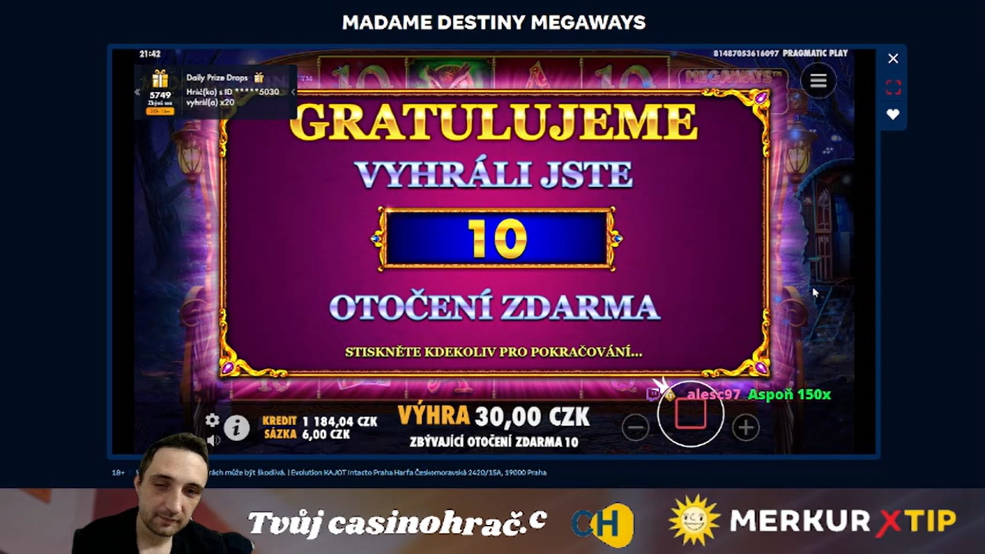 Stream 29.3.2025 MerkurXtip pořádné výhry!🔥💸