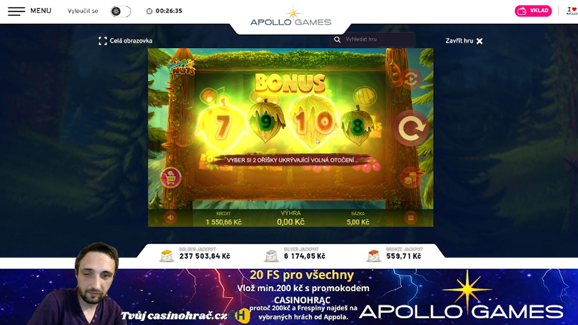 Stream 3.5.2025 APOLLO FREESPINY PRO SLEDUJÍCI! 🔥💸
