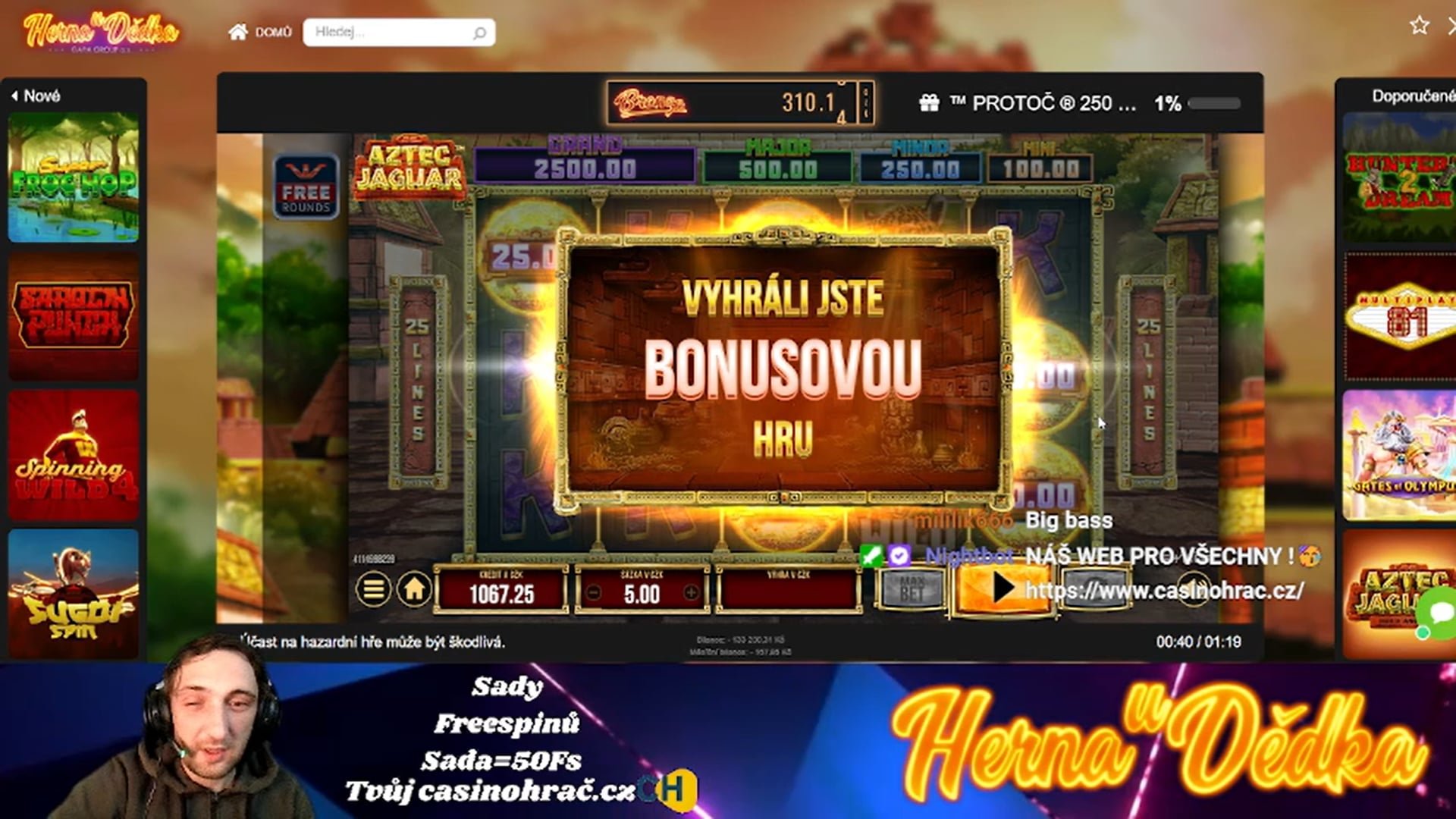 Stream 7.1.2025 Herna u Dědka Freespiny pro diváky! 🔥💸