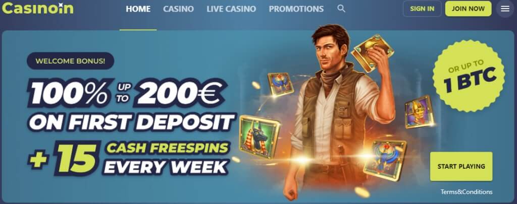Home page online casina Casinoin
